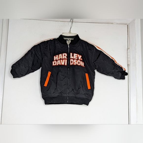 Harley Davidson Kids Reversible Varsity Jacket Black 4Y
